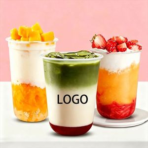 Offre Spéciale – Gobelets en Plastique PP Biodégradables et Écologiques, Qualité Alimentaire, à Fond Transparent en Forme de U, avec Couvercles, Personnalisables avec Logo, 14oz et 16oz - Product Image 1