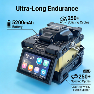 Onefind WF680 FTTH 6s Splicing 18s <b>Heating</b> Core Alignment 5200mAh 300X 0.02dB Handheld Fiber Splicer - Product Image 1