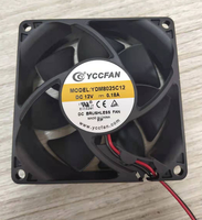 Ventilador YCCFAN 8025 80*80*25 YDD8025B12 Dc 24v Sin Escobillas de 12 Voltios Dc para Refrigeración de Computadora con Ventilador de Aluminio Dc