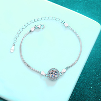 Bracelets minimalistes en argent sterling S925 avec moissanite taille ronde 1, 2 et 3 carats VVs1, cadeau pour femme pour un usage quotidien