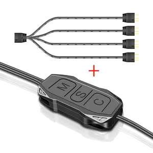 COOLMOON Special Matching Computer ARGB Extension Cable and ARGB Controller PC 5V 3PIN to SATA Interface Computer Accessories