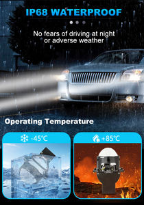 อะไหล่รถยนต์ ไฟตัดหมอกแบบโปรเจคเตอร์ <span class=keywords><strong>Bi</strong></span> LED 160W 3 นิ้ว สำหรับรถยนต์พวงมาลัยขวาและซ้าย เลนส์ H4 16000LM H7 H11 สำหรับรถยนต์และรถจักรยานยนต์ - Product Image 4