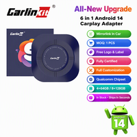 Boîtier de streaming Carlinkit Carplay Tbox 128 Go 64 Go OEM ODM pour voiture, adaptateur de diffusion TV Android 14 sans fil pour YouTube