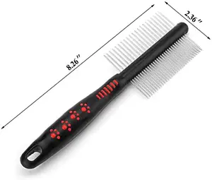 Kingtale Pet Supplier Double Sided Stainless Steel Round Teeth Pet Combs Removes Tangles Knots Matted Hair