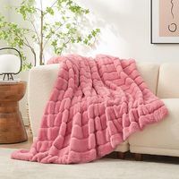 Heimdekorations-Schlafsofa Luxus zeitgenössische Fälschung Nachahmung rosa vollständig gefälscht Pelz Fleece Überwurfdecke