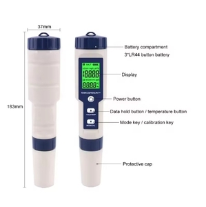 5 in 1 Waterproof Water Quality Tester 5 in 1 Digital <strong>TDS</strong>/EC/PH/Salinity/Temperature <strong>Meter</strong> for Food Processing - Product Image 1