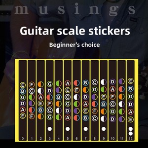 Autocollant d'échelle pour guitare et ukulé<span class=keywords><strong>l</strong></span>é Ed T-101B, professionnel, avec lettres anglaises colorées, nom des notes, accessoires pour instrument de chant, pour <span class=keywords><strong>débutant</strong></span> - Product Image 1