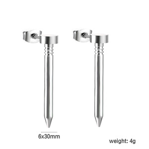 Pendientes de acero con forma de púa, joyería de moda para hombres y mujeres, accesorio para perforaciones - Product Image 3