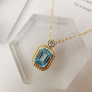 הגעה חדשה אמיתי צהוב זהב שרשרת 18K טופז Moissanite חן פדנט שרשרת תכשיטים - Product Image 3