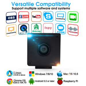ELP 48MP 100 grados IMX586 Cámara USB sin lente de distorsión gran angular UVC HD 8000x6000 Webcam Mini cámara para <span class=keywords><strong>PC</strong></span> Tablet Laptop - Product Image 5