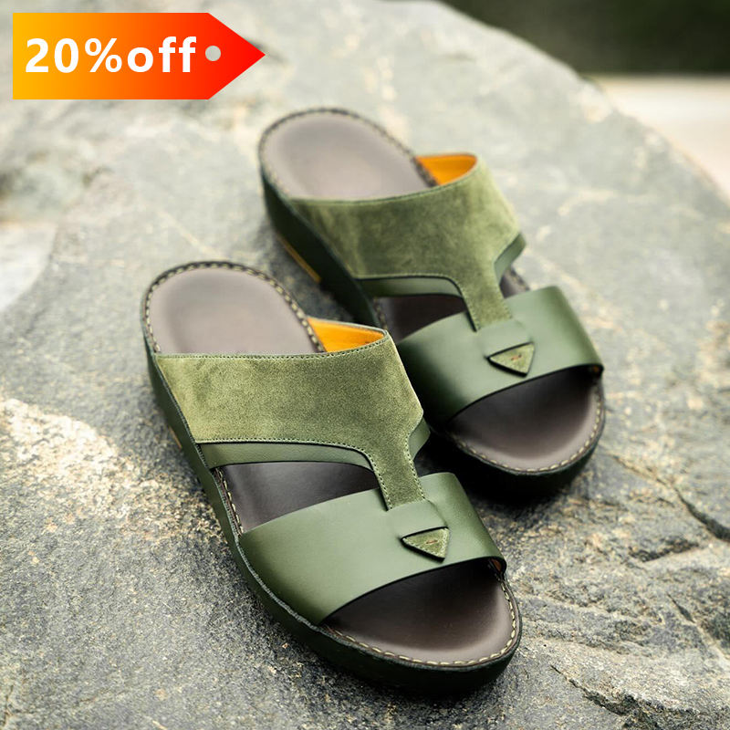 Cork Sandals Green Cross Sandals For Men Men Sandals Arabic Style