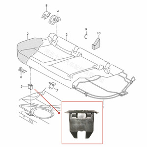 Volkswagen Audi Skoda Jetta คลิปด้านหลังที่นั่งใต้ที่นั่งอะไหล่พลาสติก KS2255 5GG866373 - Product Image 1