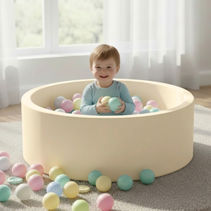<span class=keywords><strong>Piscine</strong></span> à balles ronde en velours côtelé écologique avec rembourrage en mousse PU, idéale pour les bébés et les enfants, aire de jeux douce - Product Image 1