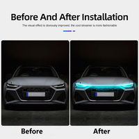 Bande lumineuse LED d'ambiance pour capot de voiture, feux de jour, clignotants dynamiques flexibles, lampe néon décorative pour style automobile