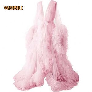 Robe de maternité transparente en tulle à volants <span class=keywords><strong>sexy</strong></span> et longue pour la <span class=keywords><strong>photographie</strong></span> de grossesse - Product Image 2