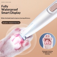 Tondeuse à pattes pour animaux de compagnie rechargeable à LED, faible bruit, étanche, pour chiens et chats