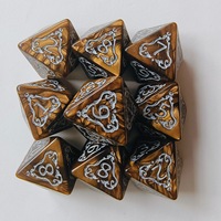 Ensemble de dix dés carrés en plastique à motif de dragon à 8 faces pour donjons Dragons jeu de société transfrontalier D8 Dragon Element multi-faces