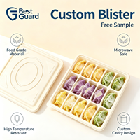 Vassoio in blister personalizzato per dumpling surgelati, contenitore in plastica per alimenti con scomparti, adatto al microonde, design personalizzato delle cavità