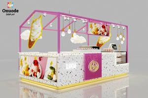 Mostrador de exhibición de helados de diseño premium, vitrinas premium para exhibición de pasteles, para quioscos de centro comercial y quioscos de helados - Product Image 3