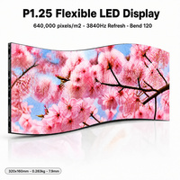 Modul LED Indoor Lembut P1.25 320x160mm untuk Video Wall Silinder Melengkung 3840Hz Bebas Kedip SMD1010 Perawatan Depan