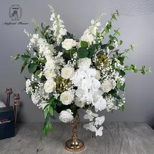 Centre de table de luxe bouquet de fleurs boule de chrysanthème pour table de mariage