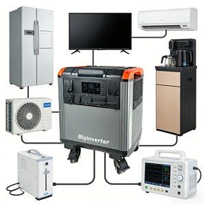 Station d'alimentation portable solaire UPS 5000W avec batterie au lithium LiFePO4, chargeur de voiture, onduleur à onde sinusoïdale pure, étanche IP54 - Product Image 6