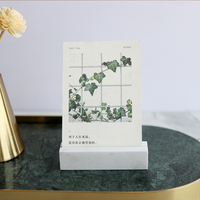 Porte-cartes de visite de grande capacité pour bureau, présentoir de cartes en marbre blanc pour 50 cartes, support en marbre pour la maison et le bureau