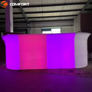 Glowing Led Outdoor Table Hookah Lounge Event Party Night Club Plastic Furniture Led Lighted Bar Table And Chair Sofa Sets