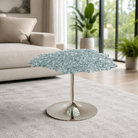 Table d'appoint Cloud Nesting de luxe italienne, plateau en polycarbonate, base en acier, style minimaliste moderne, table basse décorative
