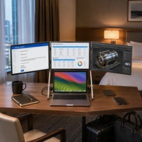 Moniteur portable triple IPS pour bureau financier, alliage d'aluminium, fréquence de rafraîchissement 60 Hz, 15,6 pouces, type C, écran étendu pour ordinateur portable