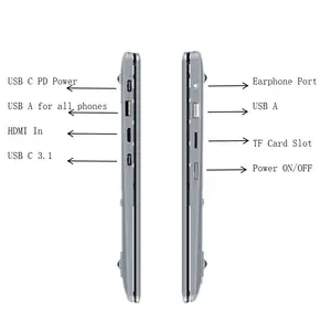 13.3 pouces USB-C moniteur tactile 360 degrés rotation soutien tous les téléphones sans fil moniteur portable