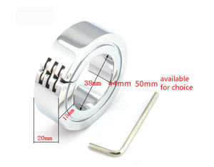 Edelstahl Adult Health Care Metall Vorhaut G-Punkt Herren <span class=keywords><strong>Large</strong></span> Stay Hard Verstellbarer schwerer Cockring für Männer - Product Image 5