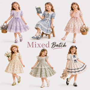 Vestido de Verano de Algodón para Niñas, Bonito Vestido Largo Informal para Niños, Mezcla Aleatoria, Venta al por Mayor Disponible - Product Image 1