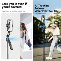 Trípode Plegable para Selfies con Rotación Automática de 360 Grados, Estabilizador Gimbal con Seguimiento Facial por IA, Sin Necesidad de Aplicación para Teléfonos, TikTok y Vlogs