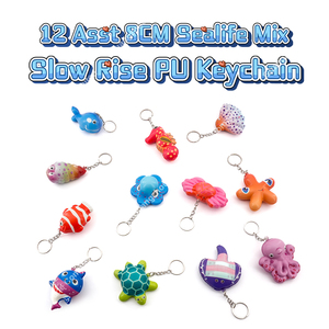 12 Estilos Novedosos de Llaveros de PU Suaves y Blandos de 8cm con Diseño de Vida Marina, de Levantamiento Lento, para Niños - Product Image 3