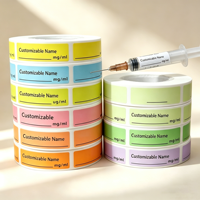 Étiquettes autocollantes personnalisées, imperméables et inscriptibles pour flacons de peptides et seringues d'injection - PET écologique et durable pour la concentration de médicaments