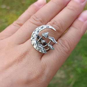Vintage Witch Moon Mushroom <b>Ring</b> <b>Adjustable</b> Jewelry Party Gift - Product Image 4
