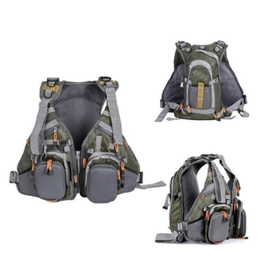 Chaleco de Pesca Multibolsillos, Chaleco Multifuncional para Pesca con Mosca, Mochila de 7 Bolsillos, Ropa Cómoda para Pescadores - Product Image 1
