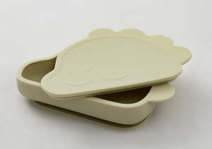 Delizioso cibo in Silicone Dino con coperchio, contenitore Premium BPA in Silicone Snack Box per bambini - Product Image 2