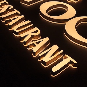 Conception de signalisation de magasin canal lumineux avant résine led acrylique 3d café magasin cour nom led lettre signe - Product Image 1