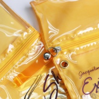 Pochette de rangement transparente personnalisée en satin pour perruques et extensions capillaires avec fermeture éclair et cintre