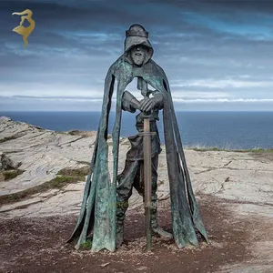 金属真人大小著名传奇亚瑟王中世纪骑士雕像青铜雕塑