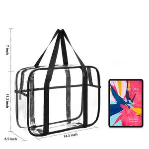 Bolsa de Maquillaje Transparente Impermeable de PVC Grande, Bolsa de Cosméticos Portátil de Vinilo con Asa - Product Image 2