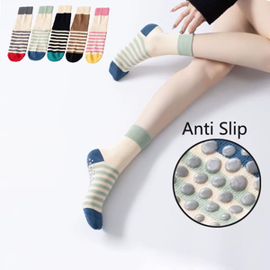 Özel Logo ekip Pilates çorabı sapları ile kadınlar pamuk kaymaz Yoga çorap Barre bale Pilates kavrama çorap - Product Image 2