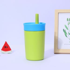 Kids Insulated Stainless Steel Tumbler <b>With</b> Spill Proof <b>Straw</b> 12oz Leak Proof Travel Water Cup - Product Image 1