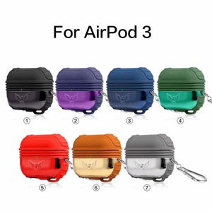 Vente en gros d'usine pour AirPod Series Housse de protection pour écouteurs Silicone antichoc deux-en-un de luxe + PC avec logo personnalisable - Product Image 3