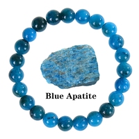 Pulsera de Moda Hecha a Mano con Cuentas de Apatita y Piedra Solar de 8mm, Pulsera de Piedra de Ágata de Cristal