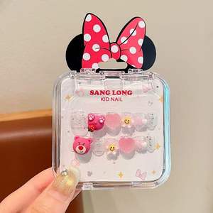 Uñas Postizas de Gel Removibles con Diseños de Dibujos Animados para Niñas, Pegatinas de Uñas para Jugar a Maquillarse, Regalo de Juguete para Niñas Pequeñas - Product Image 5