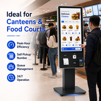 Terminal de commande automatique personnalisé pour les chaînes de restaurants, gestion de menu à distance, paiement POS, Intel Core I5, sur pied