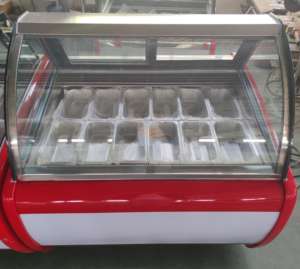 ตู้แช่ไอศกรีมเชิงพาณิชย์ตู้โชว์เจลาโตสำหรับร้านขนมซูเปอร์มาร์เก็ต - Product Image 6